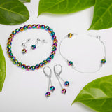 Stretch Bead Bracelet in Rainbow Titanium