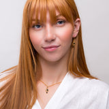 Musical Treble Clef Necklace in Silver with 24ct Gold and Black Onyx