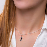 Musical Treble Clef Necklace in Silver and Black Onyx