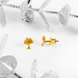 Tree of Life Stud Earrings in Silver with 24ct Gold