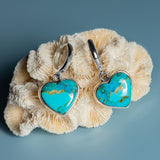 Kingsman Mohave Turquoise Heart  Earrings - Natural Designer Gemstones