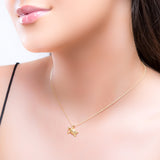 Miniature Sea Turtle Necklace in Silver & 24ct Gold