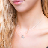 Miniature Sea Turtle Necklace in Silver