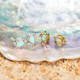 Turtle Stud Earrings in Silver & Ethiopian Opal