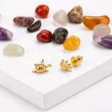 Tortoise / Turtle Stud Earrings in Silver with 24ct Gold