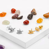 Tortoise / Turtle Stud Earrings in Silver with 24ct Gold