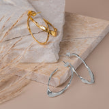Twisted Organic Open Hoop Earrings in Sterling Silver