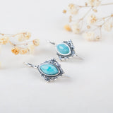 Vintage Style Earrings in Silver and Larimar