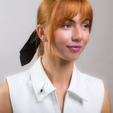 Musical Violin Brooch Silver and Black Onyx