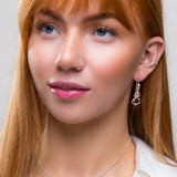 Music Violin Hook Earrings in Silver and Black Onyx