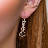 Music Violin Hook Earrings in Silver and Black Onyx