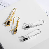 Music Violin Hook Earrings in Silver with 24ct Gold and Black Onyx