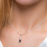 Music Violin Necklace in Silver and Black Onyx