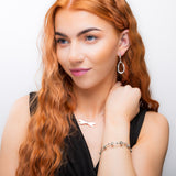 Weaved Bangle in Silver and Dalmatian Jasper