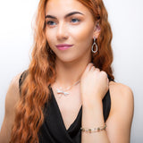 Weaved Bangle in Silver and Gold Hematite