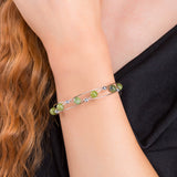 Weaved Bangle in Silver and Canadian Jade