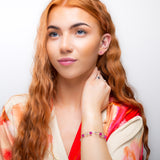 Weaved Bangle in Silver and Ruby Quartz