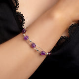 Weaved Bangle in Silver and Amethyst