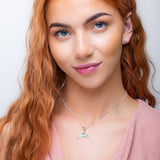 Whale / Dolphin Tail Necklace in Silver & Larimar