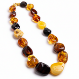 Sunlit Treasures – Big Natural Baltic Amber Nugget Beads Necklace (short)