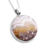 Cute & Perfect Indonesian Moss Agate Necklace in Silver