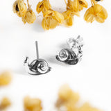 Sweet Snail Stud Earrings in Silver