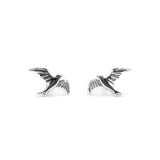 Flying Bird Stud Earrings in Silver with 24ct Gold