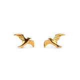 Flying Bird Stud Earrings in Silver