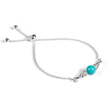 Celtic Style Adjustable Friendship Bracelet in Silver and Turquoise