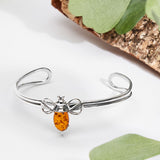Bumble Bee Bangle in Silver and Amber