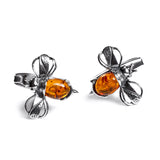 Bumble Bee / Bumblebee Cufflinks in Silver and Cognac Amber