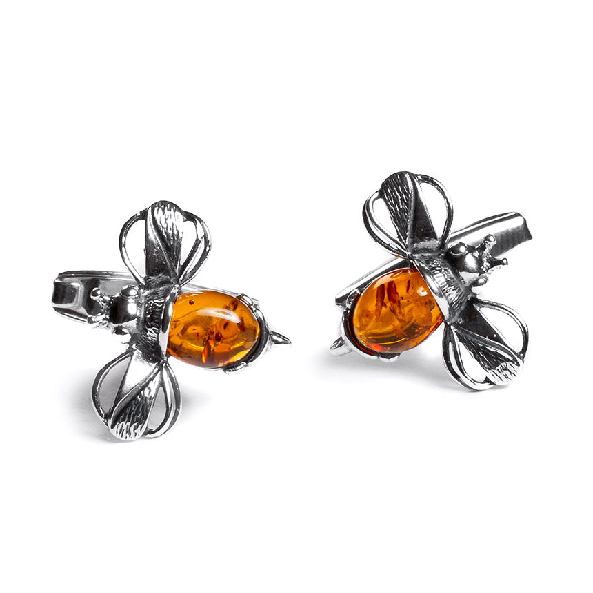 Bumble Bee Bumblebee Cufflinks Cognac Amber
