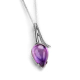 Tulip Necklace in Silver & Amethyst