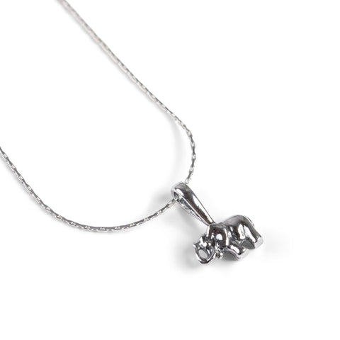 Tiny Elephant Necklace in Silver