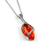 Elegant Twist Necklace in Silver and Amber
