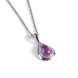 Classic Teardrop Necklace in Silver and Amethyst