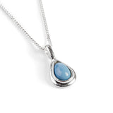 Classic Teardrop Necklace in Silver and Blue Opal