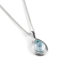 Classic Teardrop Necklace in Silver and Blue Topaz