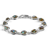 Classic Teardrop Link Bracelet in Silver and Labradorite