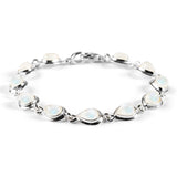 Classic Teardrop Link Bracelet in Silver and Moonstone
