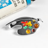 Artist Palette Brooch in Silver