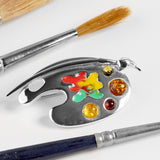 Artist Palette Brooch in Silver
