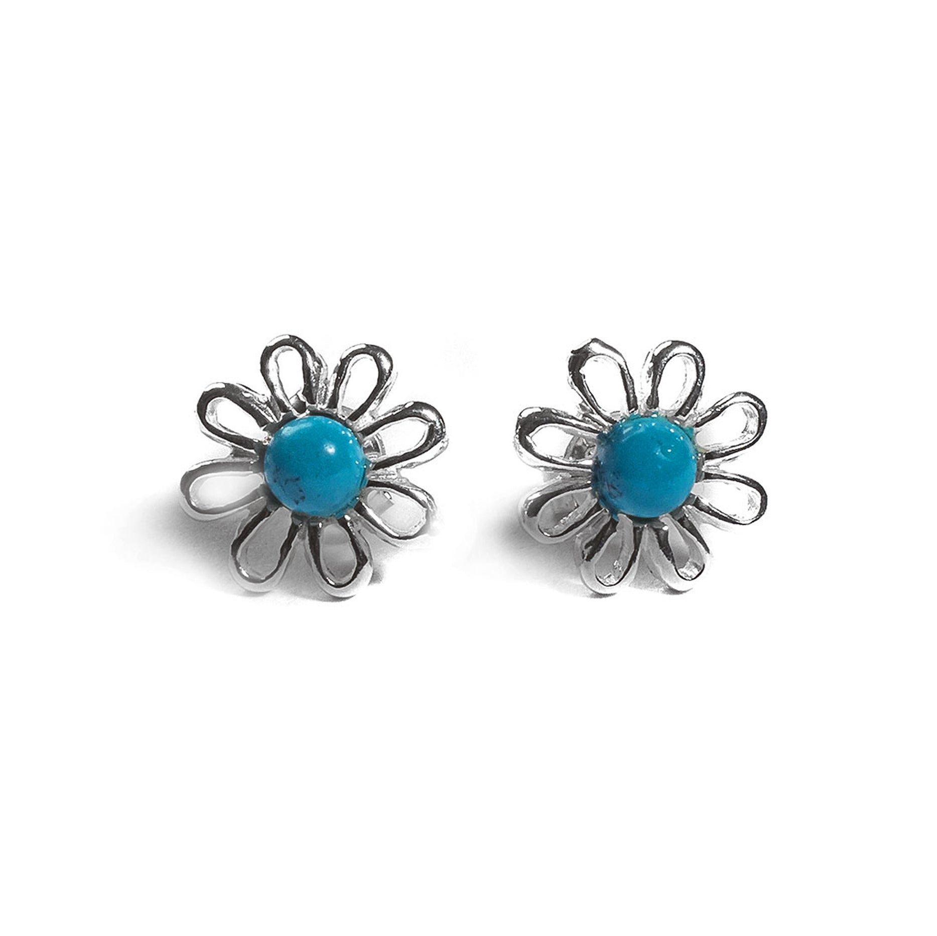 Daisy Stud Earrings Silver