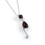 Black Cat Necklace in Silver and Amber
