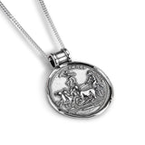 Large Ancient Greek Coin Necklace in Silver