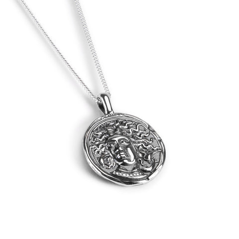 Small Ancient Greek Coin Necklace in Silver