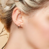 Stag Antler Stud Earrings in Silver