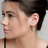 Oak Leaf Hook Earrings in Silver