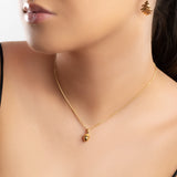 Acorn Necklace in Silver with 24ct Gold