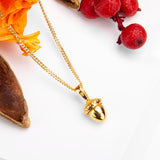 Acorn Necklace in Silver with 24ct Gold